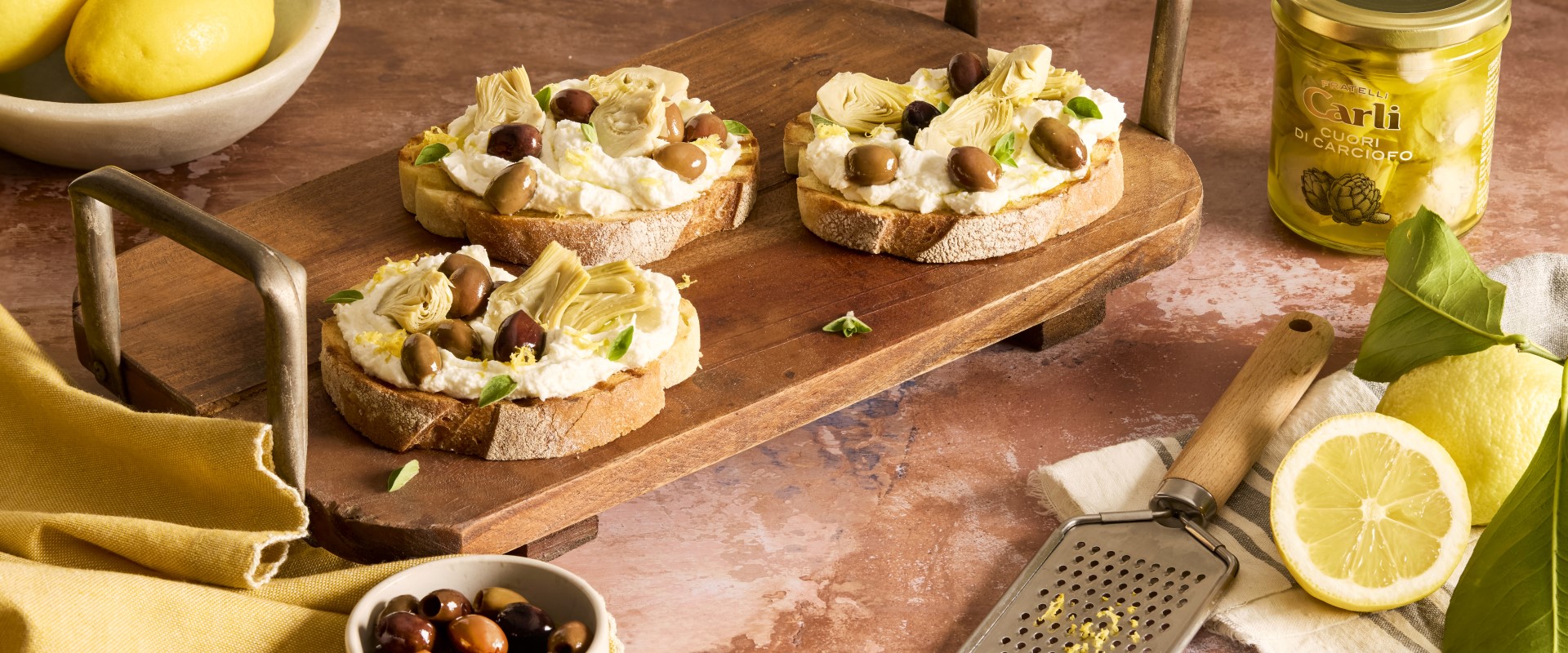 bruschetta citron artichauts