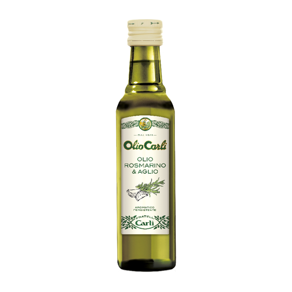 Flasche Rosmarin und Knoblauch Olivenöl