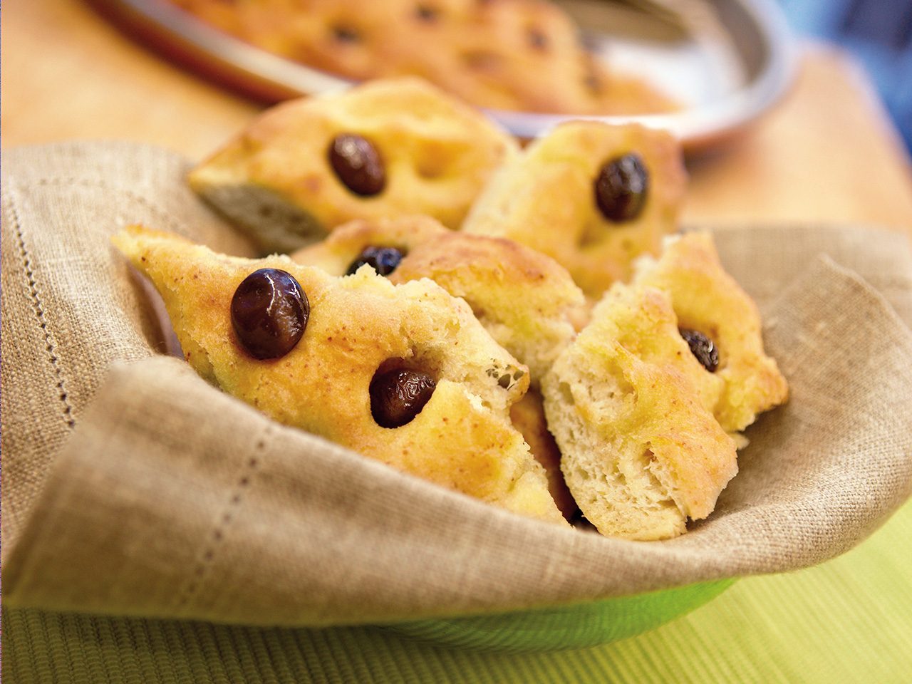 Focaccia mit Oliven