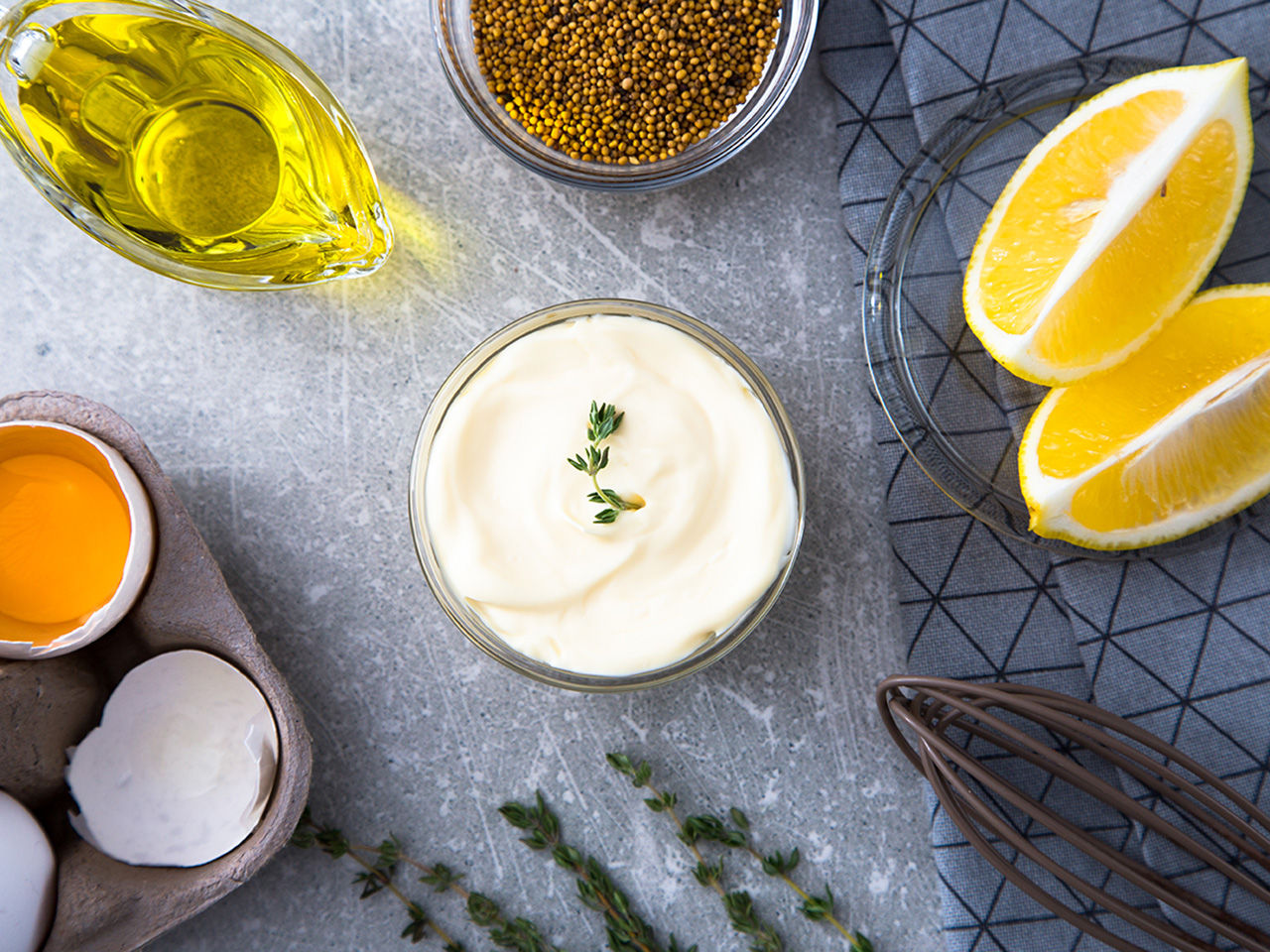 Mayonnaise und ihre Bestandteile