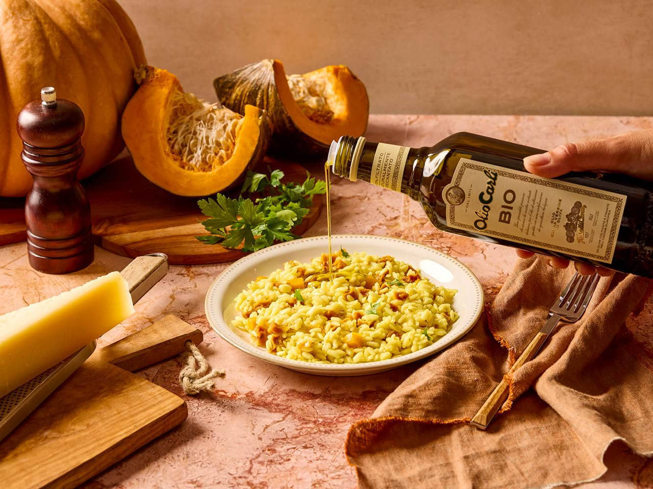 Pfanne mit Risotto