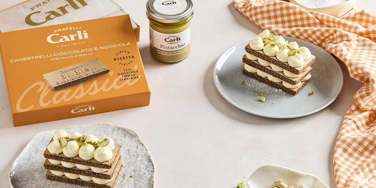 Millefeuille de Canestrelli à la Crème Vanille et Pistache