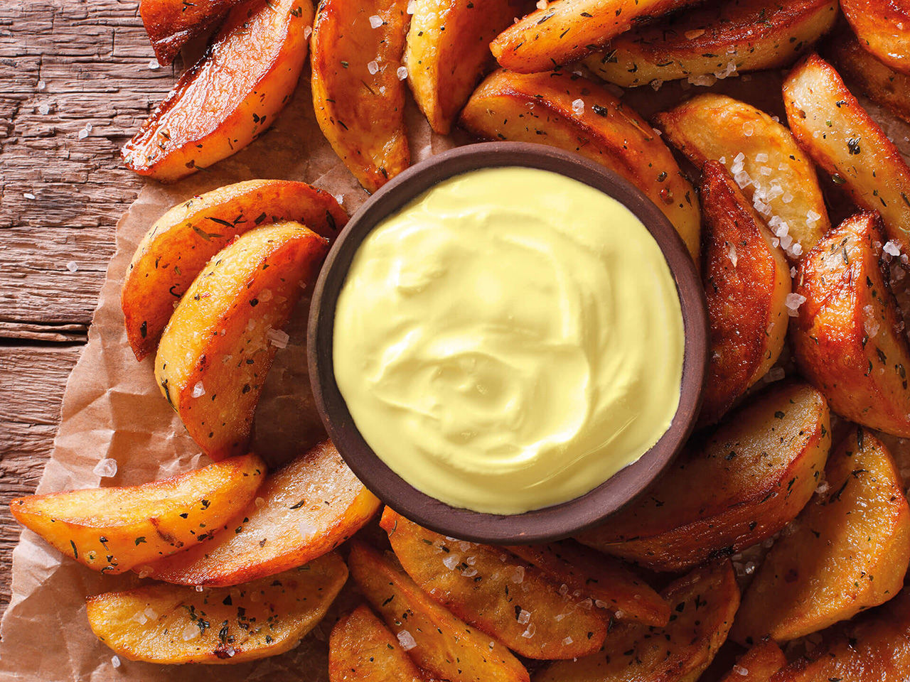 Patate al forno e maionese