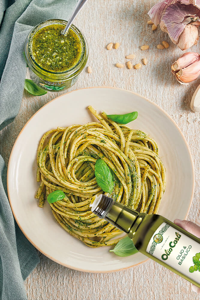 Spaghetti avec sauce pesto