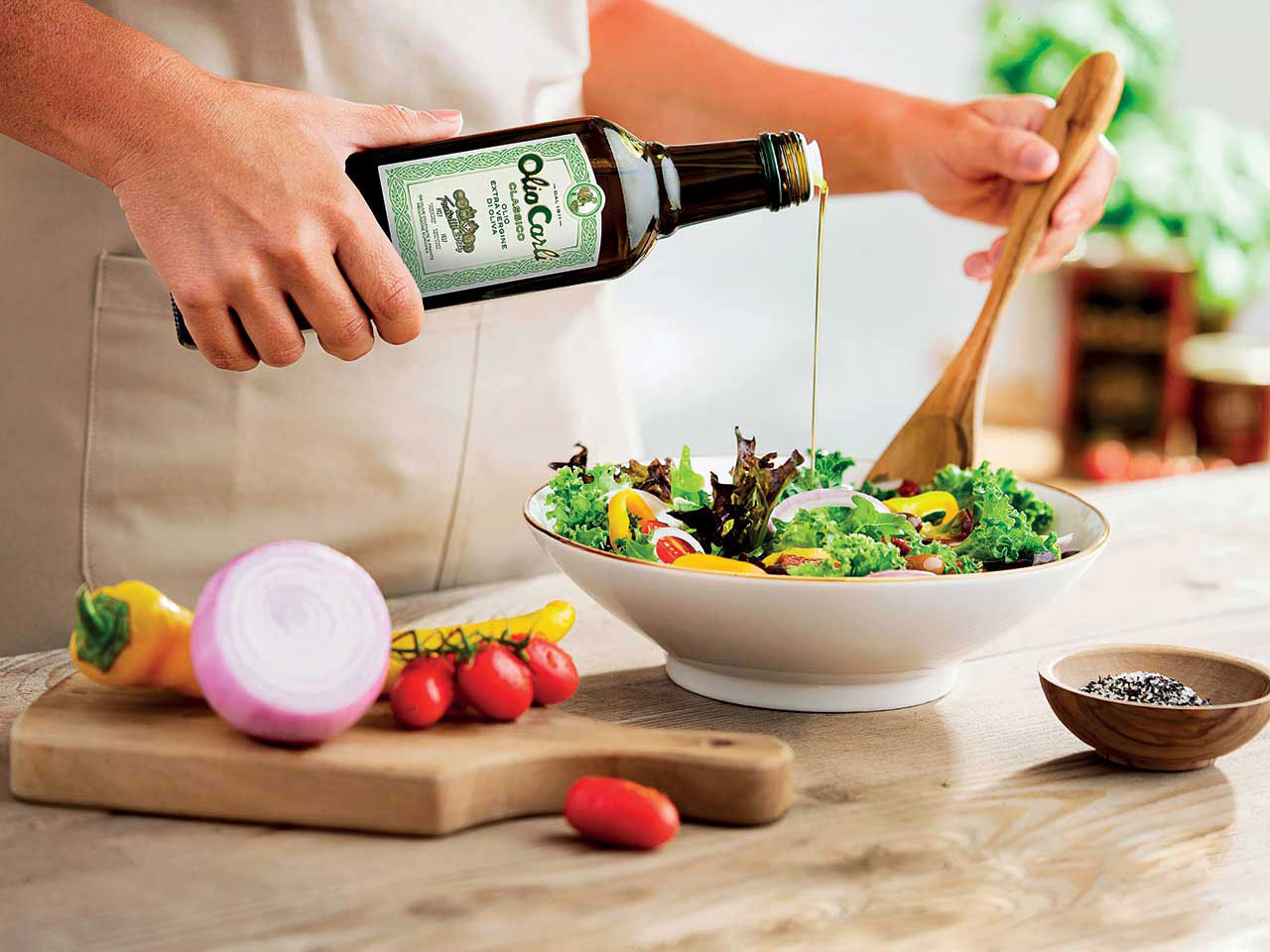 Salade assaisonnée à l'huile