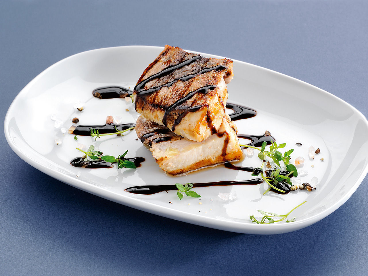 saumon grillé avec crème de vinaigre