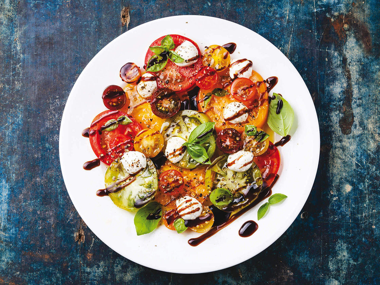 tomate, mozzarella et crème de vinaigre