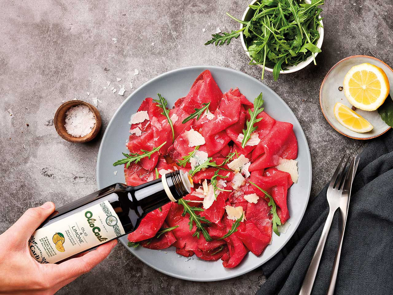 Carne cruda con Olio & Limone