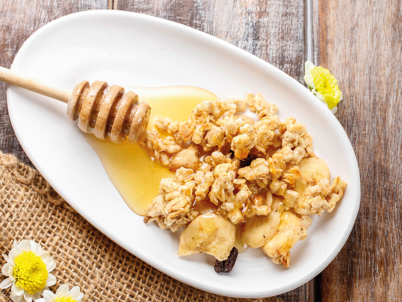 céréals et miel d'acacia