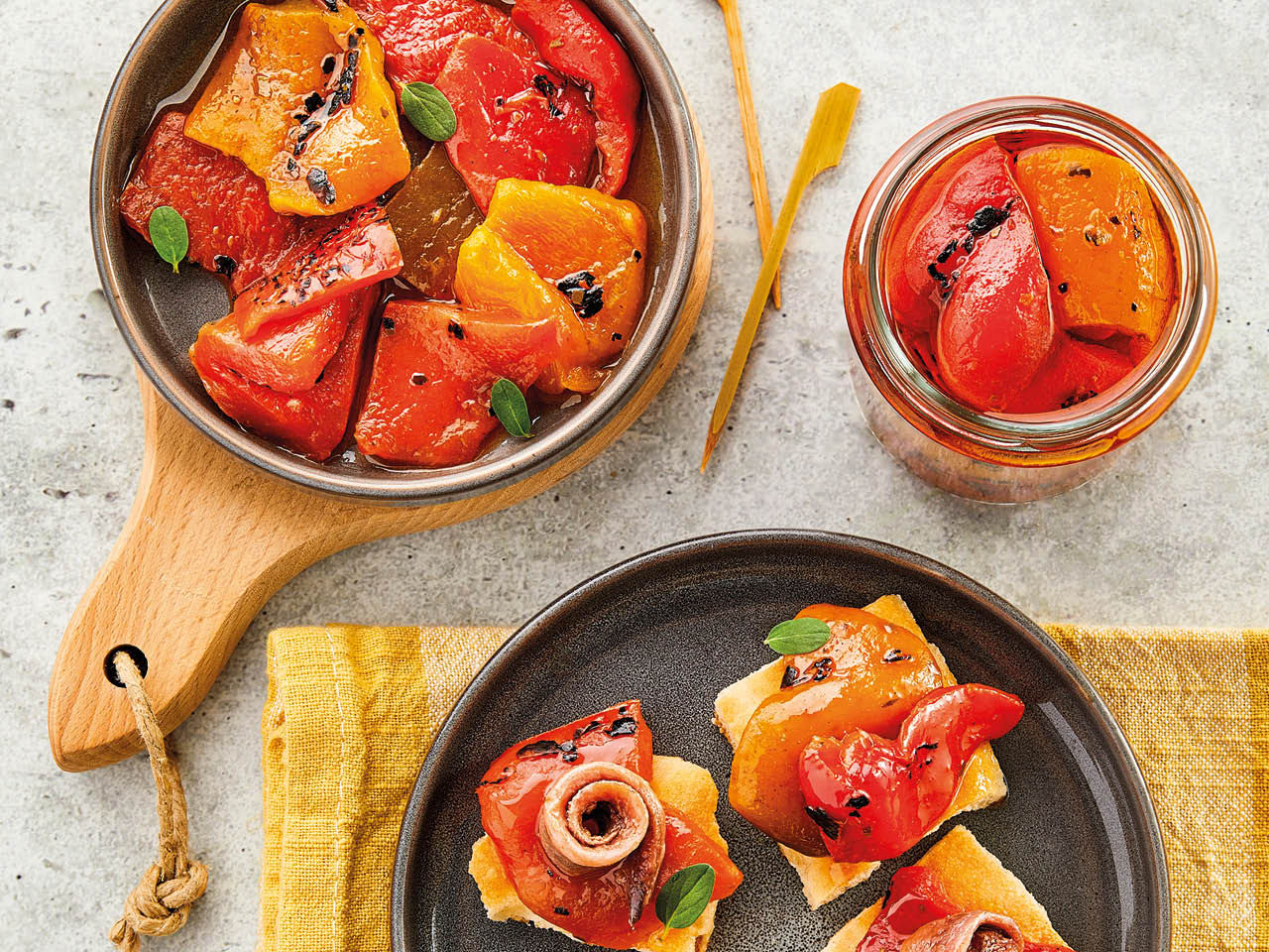 salade avec poivrons grillés