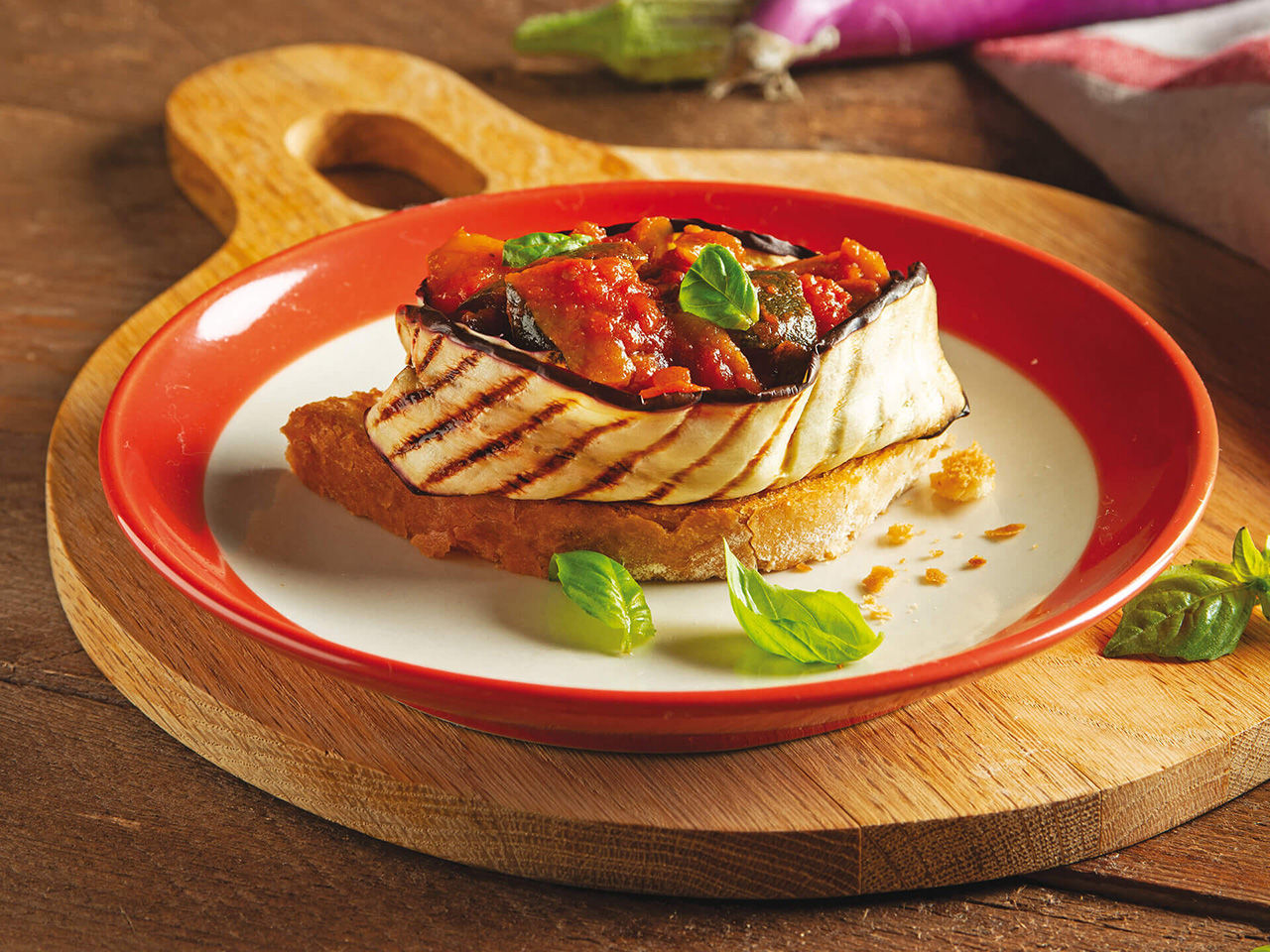 Tartelette à la ratatouille et aux aubergines grillées