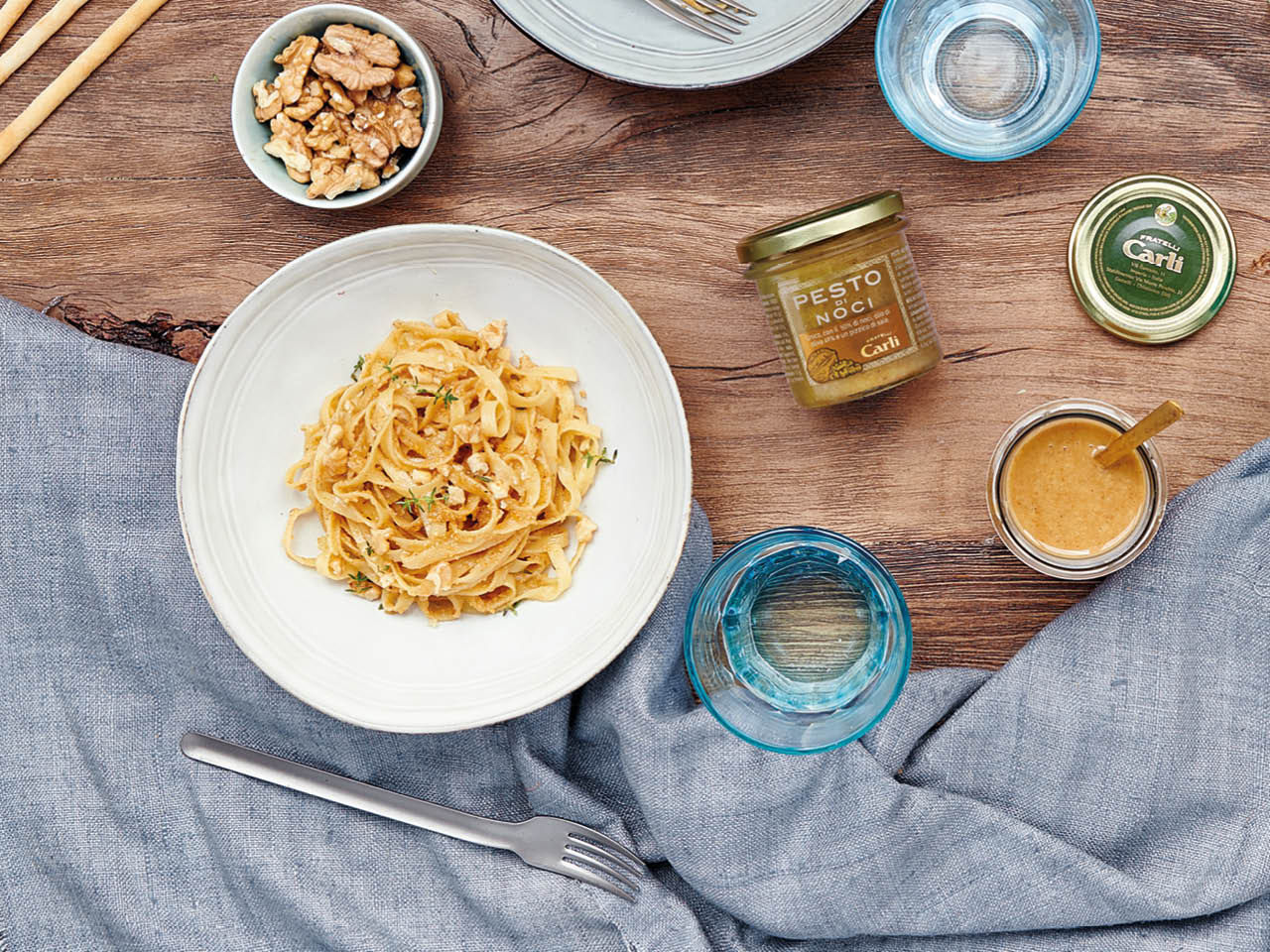 Spaghetti à la sauce aux noix