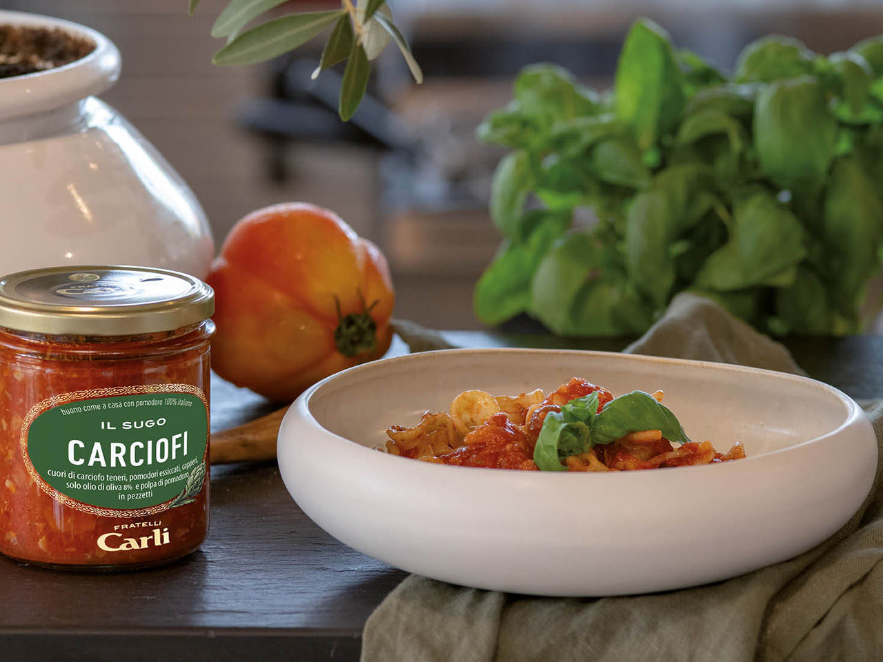 spaghetti à la sauce aux artichauts